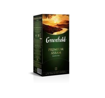 Tee Greenfield black Premium Assam, Inhalt: 25 Aufgussbeutel à 2g. (Grundpreis 3,90€/100g)